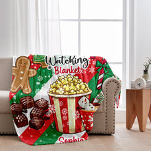 Load image into Gallery viewer, Personalized Christmas Movie Watching Blanket Custom Name Gift