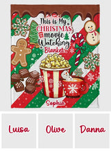 Load image into Gallery viewer, Personalized Christmas Movie Watching Blanket Custom Name Gift