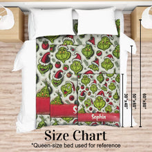 Load image into Gallery viewer, Personalized Grinch Christmas Blanket Custom Name Gift