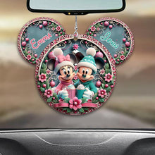 Load image into Gallery viewer, Personalized Mouse Couple Car Ornament Custom Name Gift