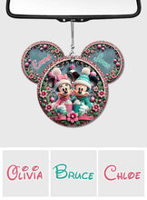 Load image into Gallery viewer, Personalized Mouse Couple Car Ornament Custom Name Gift