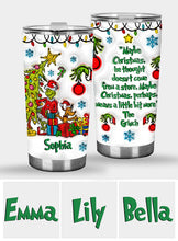Load image into Gallery viewer, Personalized Grinch Christmas Tumbler with Custom Name Gift