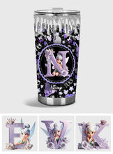Load image into Gallery viewer, Personalized Magic Purple Tumbler Custom Name with Fairy Design