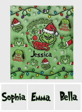 Load image into Gallery viewer, Personalized Merry Grinchmas Blanket Custom Name Gift for Christmas