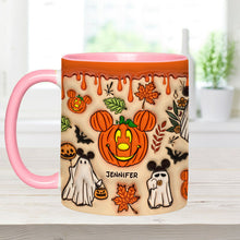 Load image into Gallery viewer, Personalized Halloween Accent Mug with Custom Name - Fun Pumpkin Design