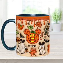 Load image into Gallery viewer, Personalized Halloween Accent Mug with Custom Name - Fun Pumpkin Design