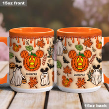 Load image into Gallery viewer, Personalized Halloween Accent Mug with Custom Name - Fun Pumpkin Design
