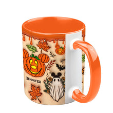 Load image into Gallery viewer, Personalized Halloween Accent Mug with Custom Name - Fun Pumpkin Design