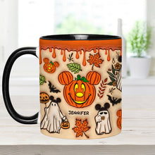 Load image into Gallery viewer, Personalized Halloween Accent Mug with Custom Name - Fun Pumpkin Design