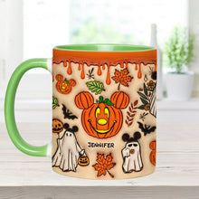 Load image into Gallery viewer, Personalized Halloween Accent Mug with Custom Name - Fun Pumpkin Design