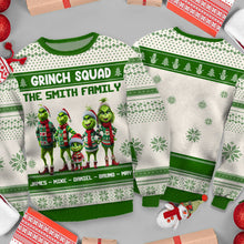 Load image into Gallery viewer, Personalized Grinch Squad Ugly Sweater Family Christmas Gift