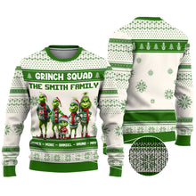 Load image into Gallery viewer, Personalized Grinch Squad Ugly Sweater Family Christmas Gift