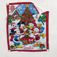 Load image into Gallery viewer, Personalized Merry Christmas Mouse Blanket Soft Flannel Gift