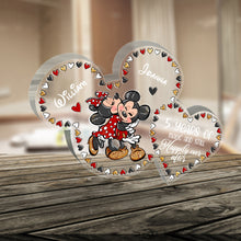 Load image into Gallery viewer, Personalized Couple Mouse Acrylic Plaque Custom Gift for Anniversary
