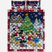Load image into Gallery viewer, Personalized Christmas Mouse Quilt Set Custom Names Gift