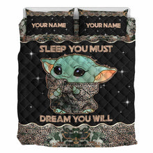 Load image into Gallery viewer, Personalized Sleep You Must Quilt Set Custom Name Gift