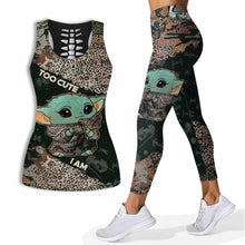 Load image into Gallery viewer, Personalized Hollow Tank Top & Leggings Set for Kids - Too Cute I Am