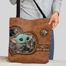 Load image into Gallery viewer, Personalized Leather Tote Bag Custom Name Cute Character Gift