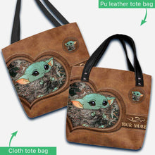 Load image into Gallery viewer, Personalized Leather Tote Bag Custom Name Cute Character Gift