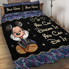 Load image into Gallery viewer, Personalized Mouse Quilt Set Custom Name Gift for Kids