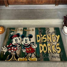 Load image into Gallery viewer, Personalized Disney Couple Doormat Custom Name Gift