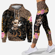 Load image into Gallery viewer, Personalized Leopard Print Hoodie & Leggings Set for Women