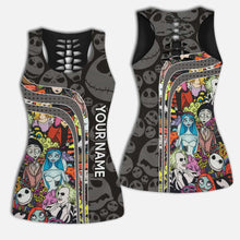 Load image into Gallery viewer, Personalized Nightmare Hollow Tank Top and Leggings for Women | Custom Name Activewear