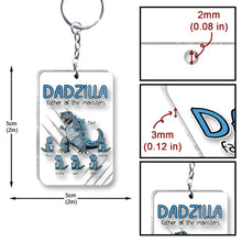Load image into Gallery viewer, Personalized Dadzilla Keychain Custom Name Gift for Dad