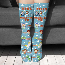 Load image into Gallery viewer, Personalized Fun Mouse Socks for Dad with Custom Names