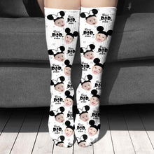 Load image into Gallery viewer, Personalized Best Dad Ever Mouse Socks Custom Photo Gift