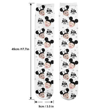 Load image into Gallery viewer, Personalized Best Dad Ever Mouse Socks Custom Photo Gift
