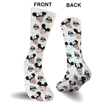 Load image into Gallery viewer, Personalized Best Dad Ever Mouse Socks Custom Photo Gift