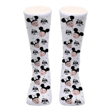 Load image into Gallery viewer, Personalized Best Dad Ever Mouse Socks Custom Photo Gift