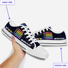 Load image into Gallery viewer, Personalized LGBT Support Low Top Shoes Custom Name Gift
