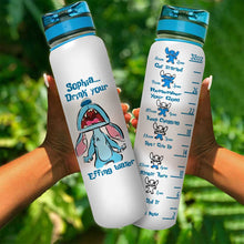 Load image into Gallery viewer, Personalized Ohana Water Tracker Bottle with Time Markers for Kids