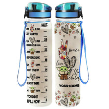 Load image into Gallery viewer, Personalized Water Tracker Bottle with Time Markers and Infuser for Hydration