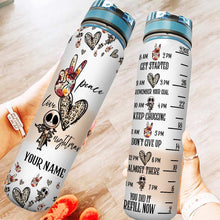 Load image into Gallery viewer, Personalized Nightmare Water Tracker Bottle Custom Name Gift
