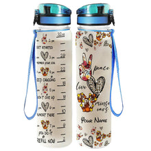 Load image into Gallery viewer, Personalized Peace Love Mouse Ears Water Tracker Bottle - 32oz Custom Name Gift