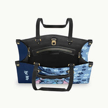 Load image into Gallery viewer, Personalized Leather Handbag with Custom Name Floral Design