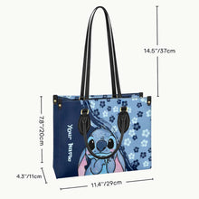 Load image into Gallery viewer, Personalized Leather Handbag with Custom Name Floral Design