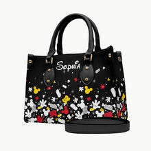 Load image into Gallery viewer, Personalized Leather Handbag with Mouse Design for Women
