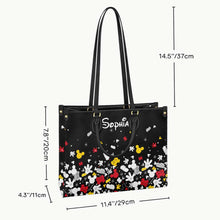Load image into Gallery viewer, Personalized Leather Handbag with Mouse Design for Women