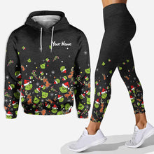 Load image into Gallery viewer, Personalized Grinch Christmas Hoodie & Leggings Set for Kids & Adults