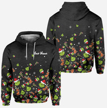 Load image into Gallery viewer, Personalized Grinch Christmas Hoodie & Leggings Set for Kids & Adults