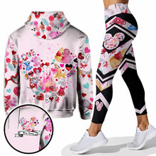 Load image into Gallery viewer, Personalized Love Mouse Ears Hoodie & Leggings Set | Custom Name Gift