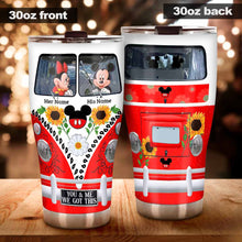 Load image into Gallery viewer, Personalized Couple Tumbler with Custom Names and Mickey Mouse Design