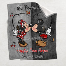 Load image into Gallery viewer, Personalized Mouse Blanket Happily Ever After Gift for Couple