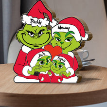 Load image into Gallery viewer, Personalized Grinch Family Shaped Wooden Puzzle Gift