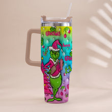 Load image into Gallery viewer, Personalized Grinch Christmas Tumbler With Handle Gift for Mom