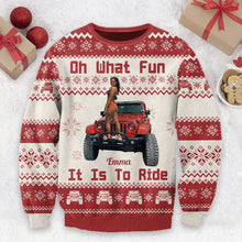 Load image into Gallery viewer, Personalized Ugly Christmas Sweater Fun Ride Gift for Family